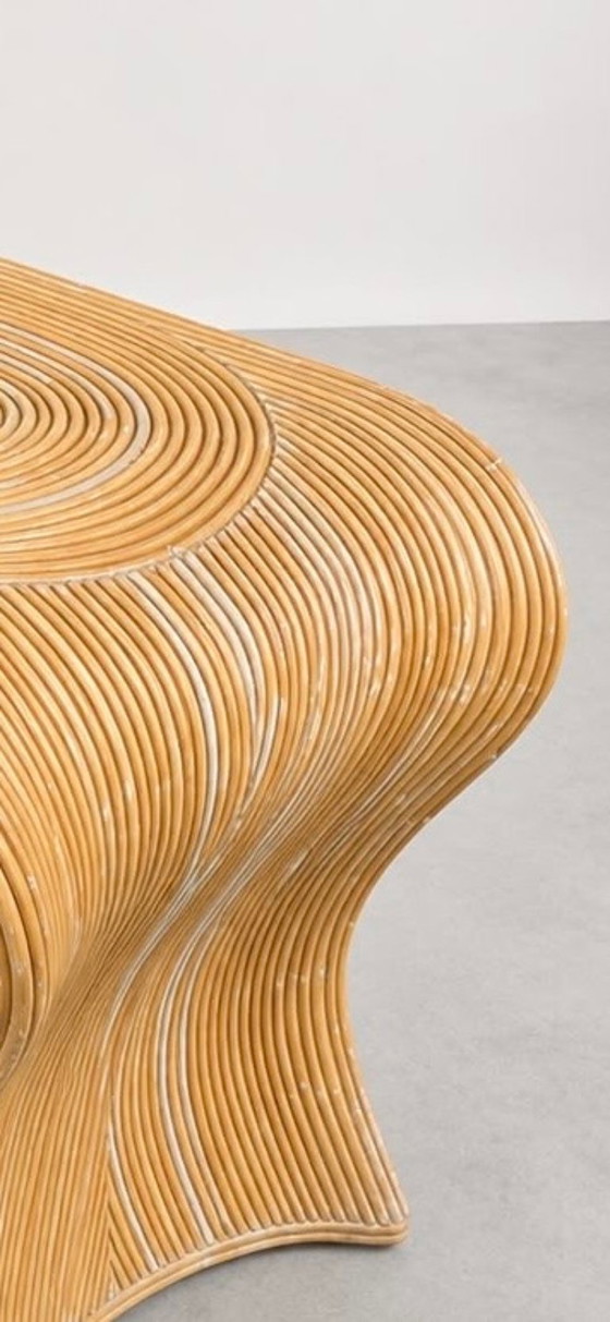 Consolle Mid-Century in Stile Gabriella Crespi con Canna di Matita – Console, Rattan (photo 4 of 5)