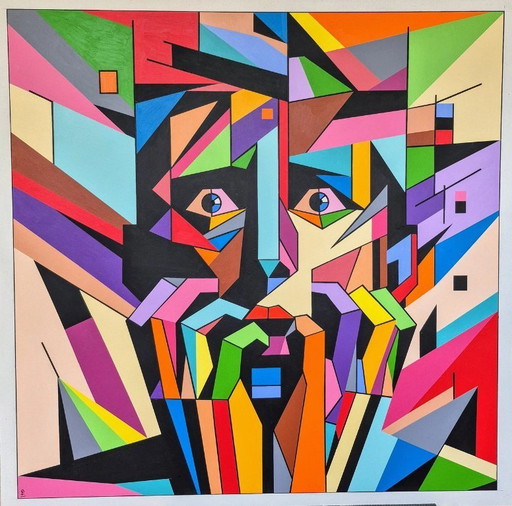 Desperation - Abstract painting by Franklin van Dam - Acrylic on MDF - Modern art