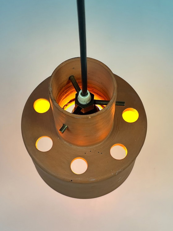 Vintage Hanglamp, Artiforte Nederland, Terracotta, 1950's – Hanglampen, Stone (photo 9 of 10)