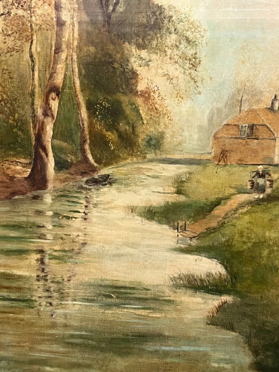 Groot boslandschap aangegeven – Schilderijen & Tekeningen, Canvas (photo 4 of 7)