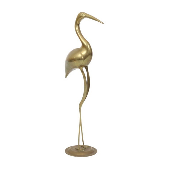 Large Brass Crane Bird XL Hollywood Regency Design 61cm – Decorative Objects (photo 9 of 15)