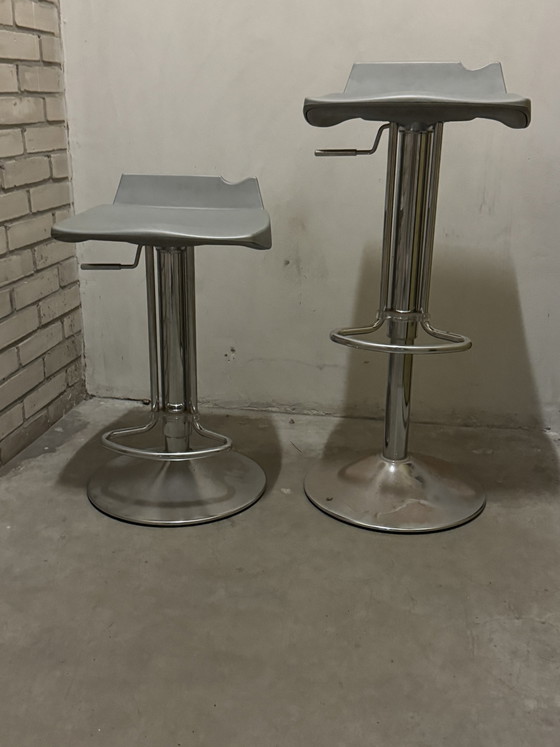 Tabourets de bar réglables en hauteur – Chrome, Plastic (photo 3 of 5)