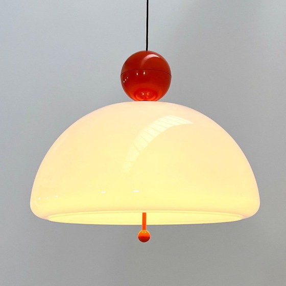 Image 1 of Oranje Saliscendi hanglamp van Elio Martinelli voor Martinelli Luce, jaren 70