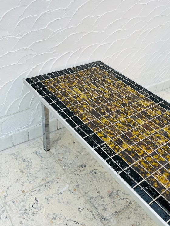 Image 1 of Salontafel in jaren 70-design, metallic keramiek