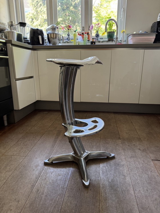 Image 1 of 3 pairs of chrome bar stools