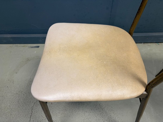 Mid Century Italian Brass Dining Chairs, 1950s – Metal, Skai (photo 10 of 12)