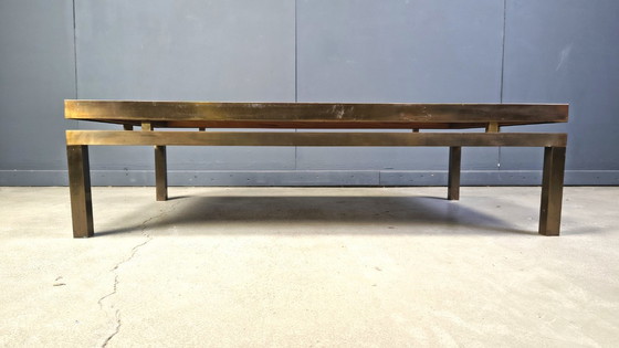 Image 1 of Vintage etched brass coffee table signed by Willy Daro, 1970s