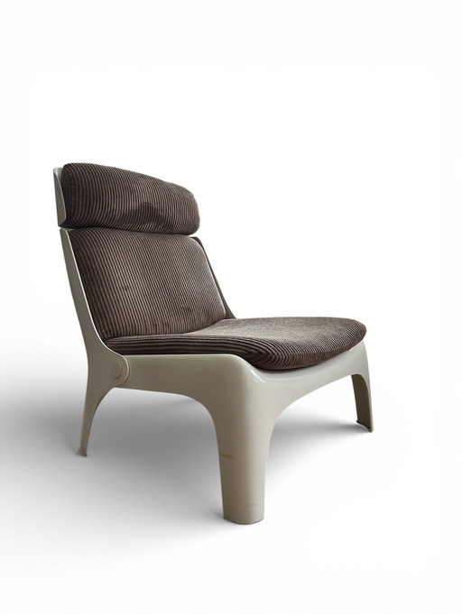 Poltrona lounge Space Age di Carl Straub rivestita