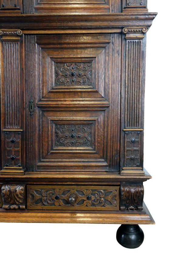 Image 1 of 17th century Dutch pilaster cabinet.