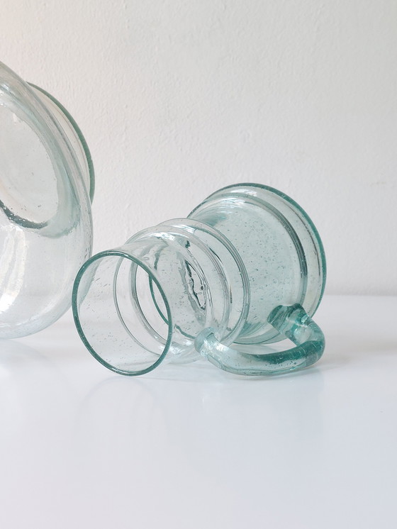 Image 1 of Coppia di caraffe/brocche in vetro vintage di metà secolo