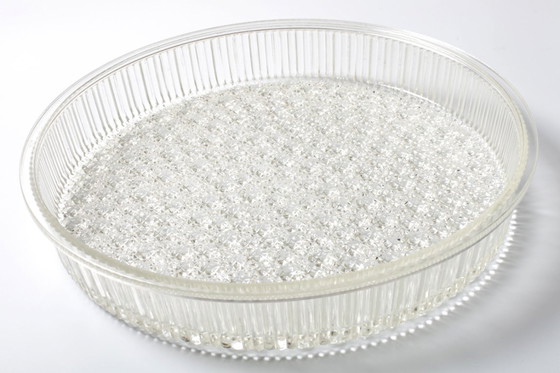 Image 1 of Große, antike Obstschale aus Pressglas / Seltenes, klares Glas-Mittelstück / Italien / 1970er Jahre