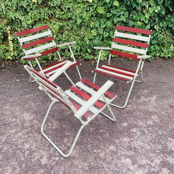 Image 1 of Set of 3 folding garden armchairs