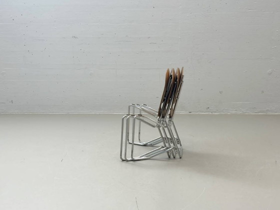 Image 1 of Set van 3 Armin Wirth klapstoelen van gevormd multiplex, Zwitserland, jaren 1950/60.