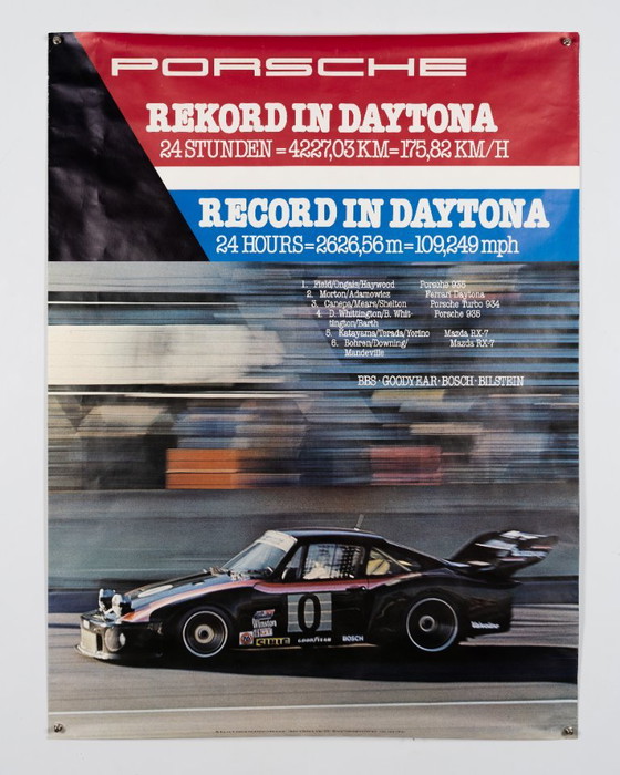 Porsche Rekord a Daytona – 1979 – Poster originale Porsche d'epoca – Motorsport d'epoca – 102x76 cm – Paper (photo 3 of 8)