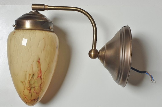 Image 1 of Art-Deco-Wandleuchte aus Opalglas