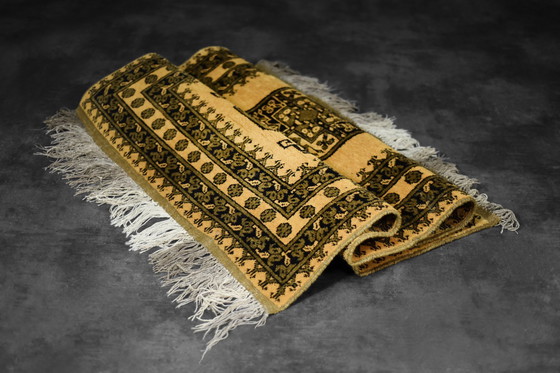 Image 1 of Handgewebter orientalischer afghanischer Gold-Ersari-Teppich, 1930er Jahre