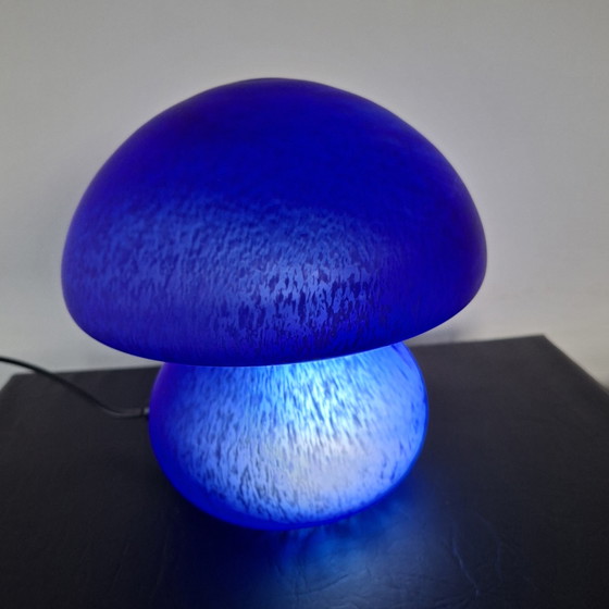 Image 1 of Atmospheric vintage glass mushroom table lamp