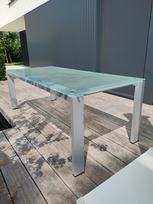 Table de salle à manger Arco Graphic 210 x 90 CM alu/verre