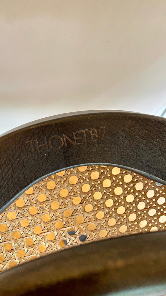 Set da pranzo originale Thonet: tavolo ovale + 6 sedie modello 19 (marcato 1987) – espandibile con 2 (photo 12 of 15)