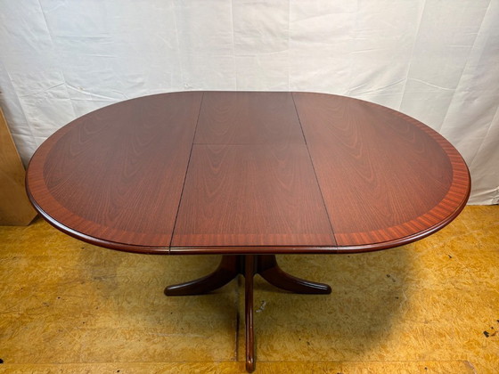 Image 1 of Mid-Century Retro Vintage Teak Round Extending Dining Table by Nathan Furniture 1960s  Pedestal Base • Scandinavian Design Influ