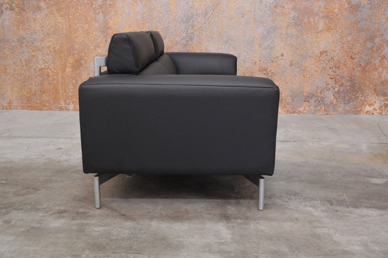 Image 1 of NEW upholstered black leather Leolux Howlo designer sofa
