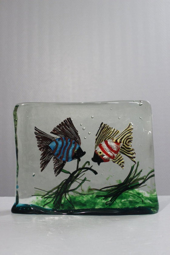 Image 1 of 5.5 Kg Large Aquarium sculpture Alfredo Barbini Cenedese blown glass Murano 1970s