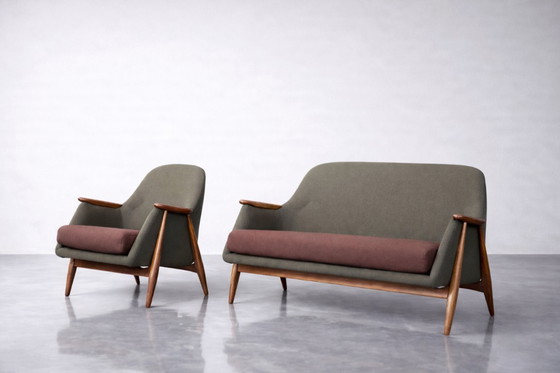 Image 1 of Vintage Mid-Century Modern Pallas Living Room Set by Svante Skogh for Asko, Finland, Set of 2, 1950s