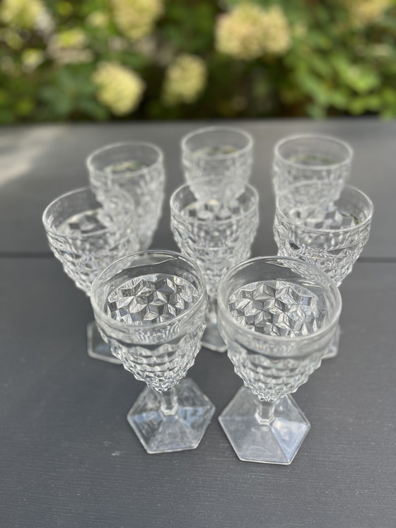 8x vintage Fostoria American glasses rare, Glass & Decanter, Transparent (photo 2 of 6)