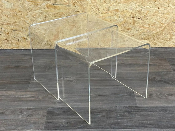Image 1 of 60s 70s side tables Nesting Tables Acrylic Plastic Space Age Design
