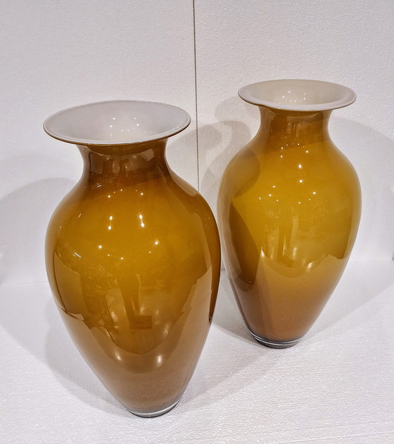 Image 1 of Set di due grandi vasi di Murano degli anni '60