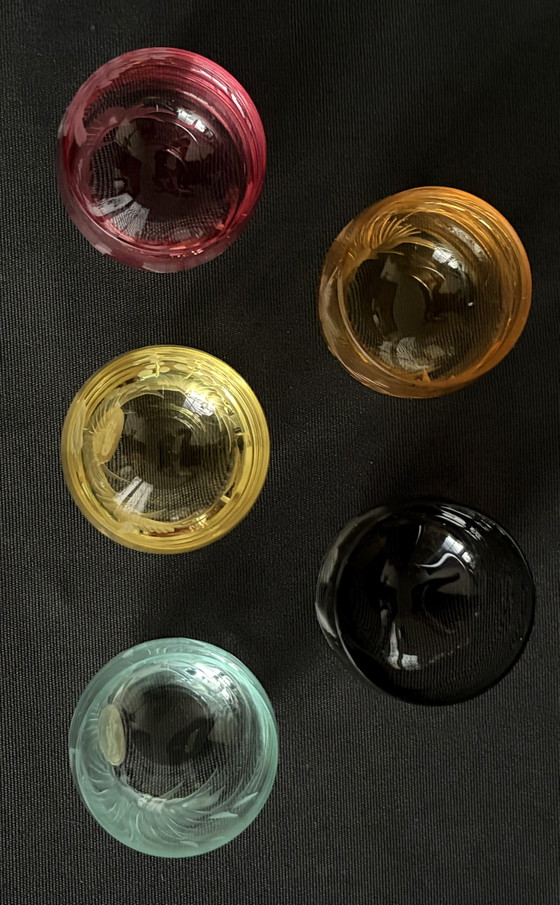 Ensemble de 5 verres à shot Moser Karlsbad « Culbuto » – Rowland Ward « Oiseaux sauvages » (photo 7 of 15)