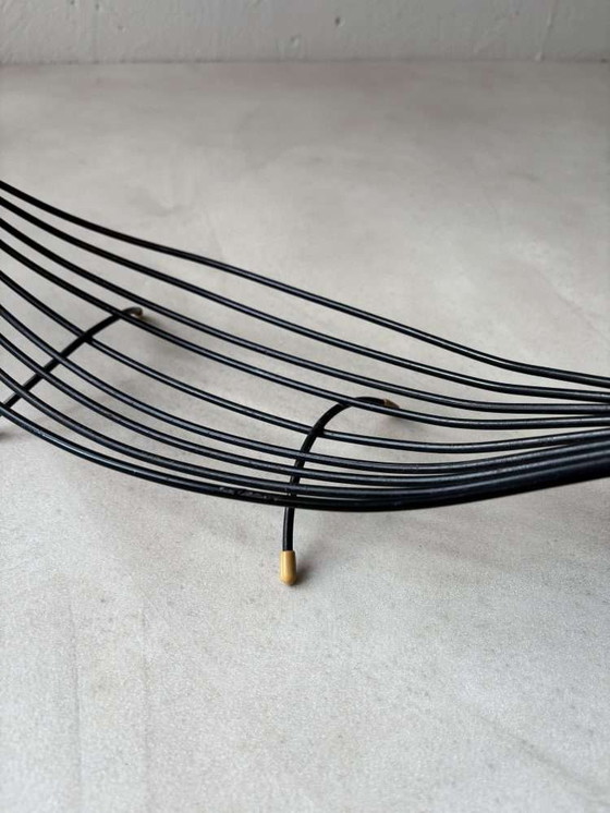 Image 1 of Zwart draadstaal fruitschaal minimalistisch jaren 50
