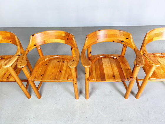 Image 1 of Set van 6 Rainer Daumiller fauteuils vintage stoel grenen