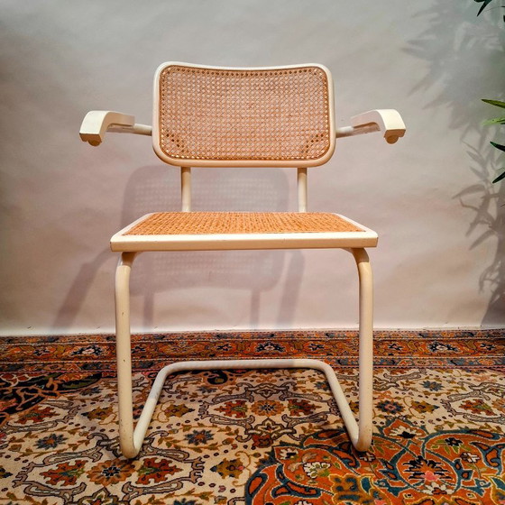 Tubular Frame Chair Cesca S64 model with armrests – Armchairs, Metal, Rattan (photo 5 of 14)