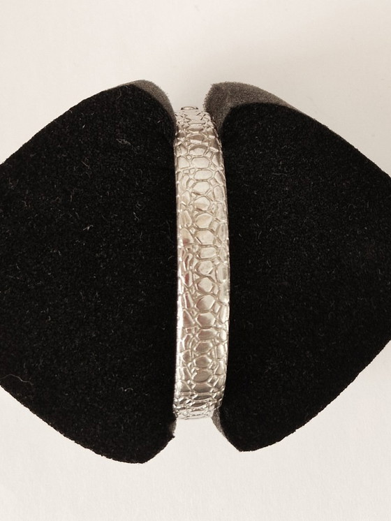 Image 1 of Solid silver bracelet with snake pattern - Marked - 34 grams