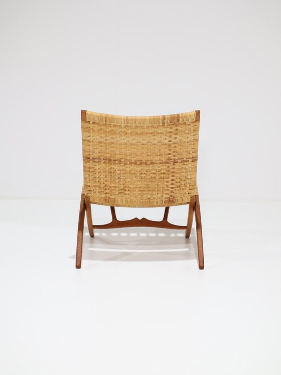 JH512 Folding Chair Hans J. Wegner oak rattan Johannes Hansen – Hans Wegner, Armchairs, Wood, Vintage (photo 4 of 19)