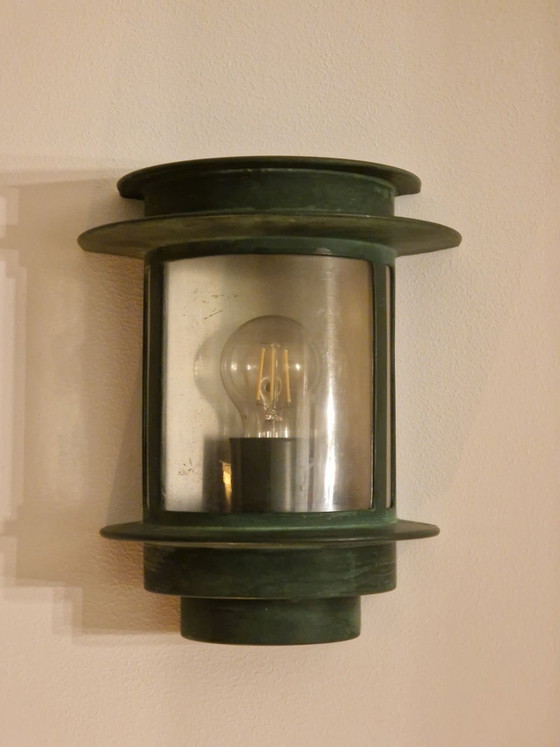 Old outdoor lamp - 1930s style - Art Deco - Germany – Wall lights, Glass, Metal (photo 4 of 11)