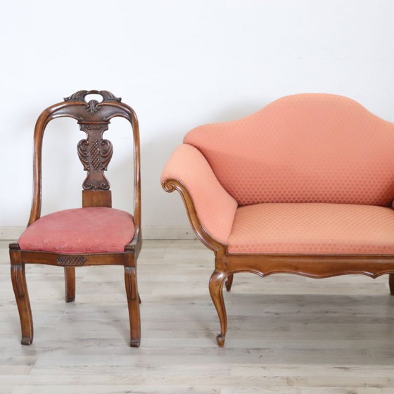 Piccolo Divano in Noce, Italia inizio XX secolo, Divani 2 posti, Legno, Multicolore (foto 16 di 18)