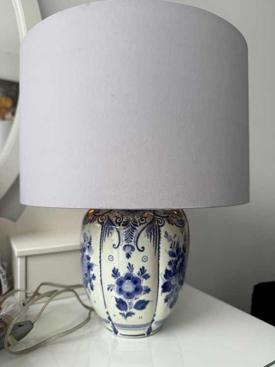 Image 1 of Vintage Quo Vadis Delft blue table lamp – hand-painted ceramic