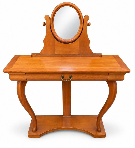 Kersenhouten console Kaptafel met draaibare ovale spiegel – Wood, Glass (photo 2 of 9)