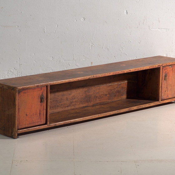 Meuble bas ancien en orme, Chine, vers 1900, Vaisseliers, Laiton, Bois, Marron, Rustic (photo 4 sur 40)