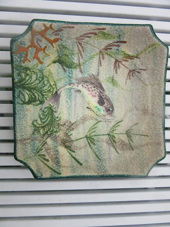 Image 1 of 2 M.G.A.   G. Mazzotti Albisola Italy Fish Plates Saucers Modernist