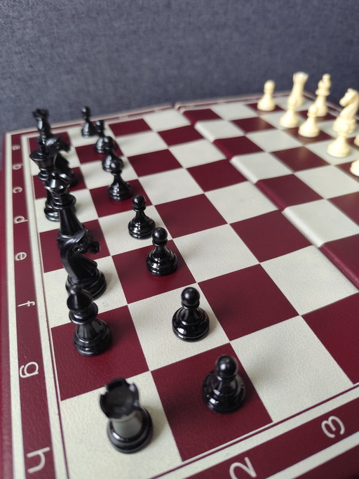 TCC Elegant Game Collection • Luxury Game Box Red/Gold • Chess Checkers Rummy