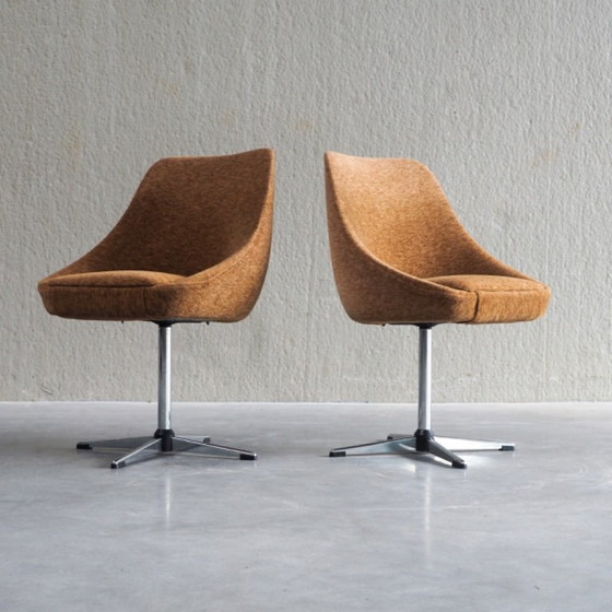 Set aus 2 Mid-Century Modern Cocktailstühlen – Esszimmerstühle, Textile (photo 4 of 12)
