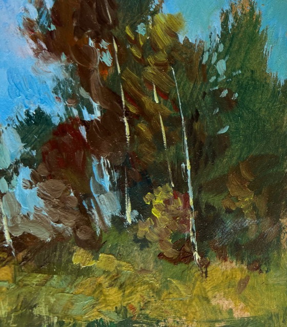 Image 1 of Original Oil Painting Coastal Forest Landscape Flowing among the trees