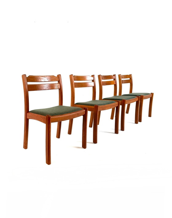 4x restored Dining chair, Dyrlund ‘70, Wood, Wool, Brown (photo 8 of 12)