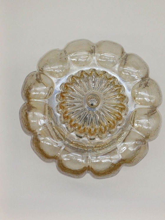 Plafonnier vintage, Verre, Métal, Doré (photo 3 sur 14)