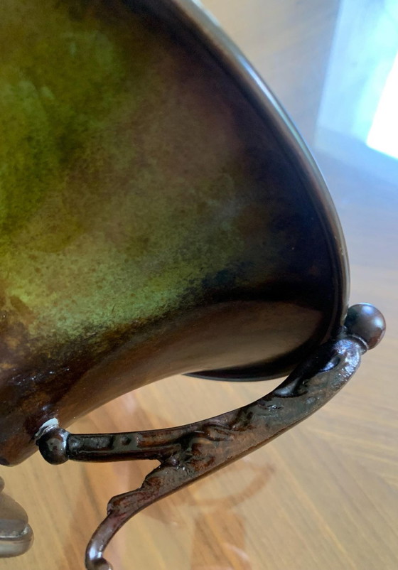 Art déco – Aegte Ildfast, Dänemark, 1930 – Patinierte Bronze und geschnitzte Griffe mit Faunmotiven, selten (photo 10 of 13)