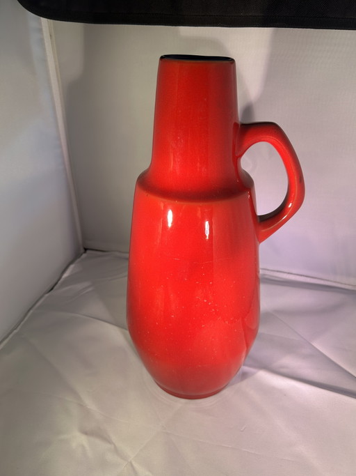 Cracked large vase red 407-35 W-Germany