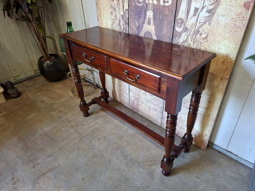 Classic English side table, hall table, wall console mahogany afm, 100x34cm and 76cm high